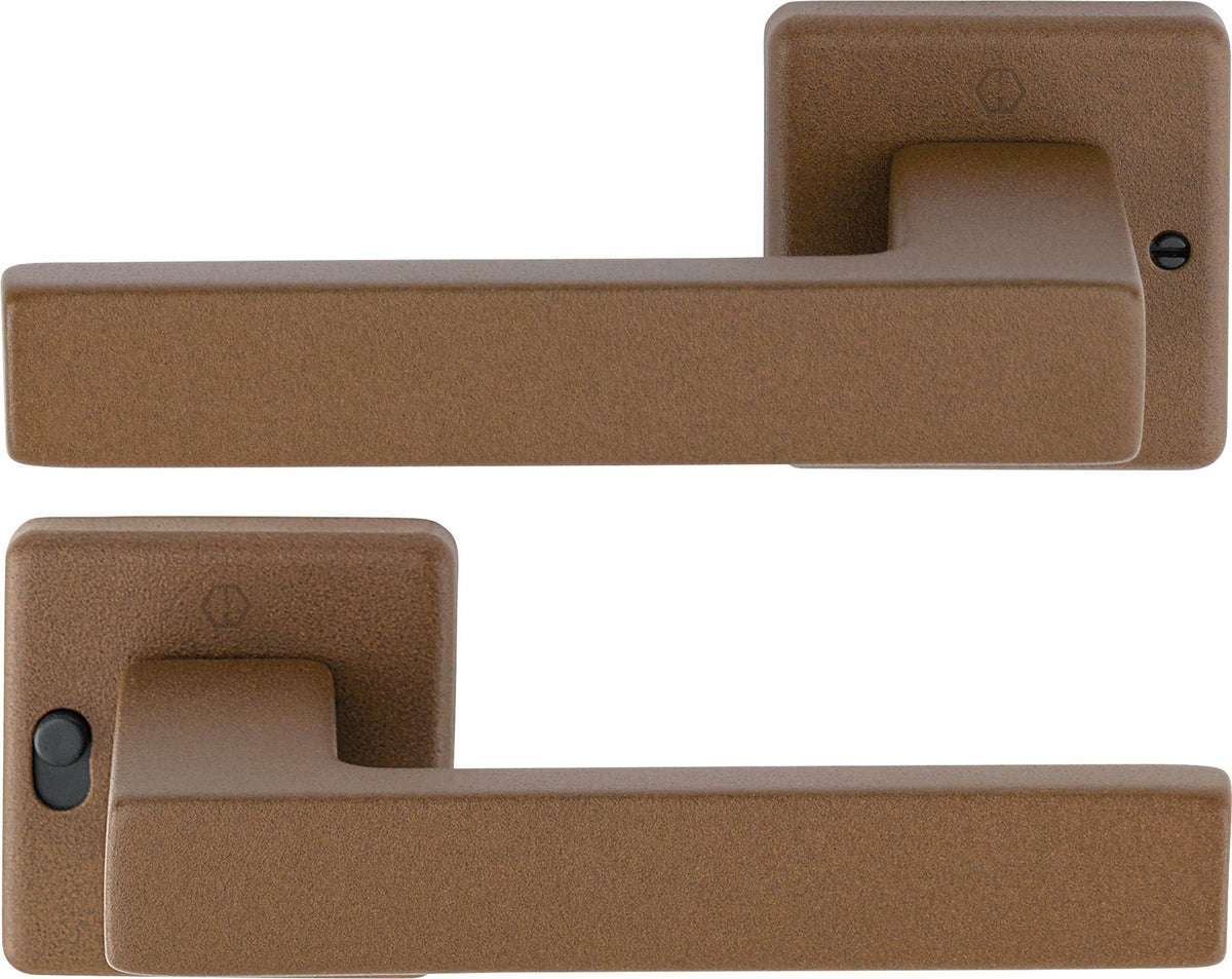 HOPPE Drückergarnitur Austin 1769/52VR – Quadratische Rosette, Aluminium F1, DIN rechts, mit MiniLock