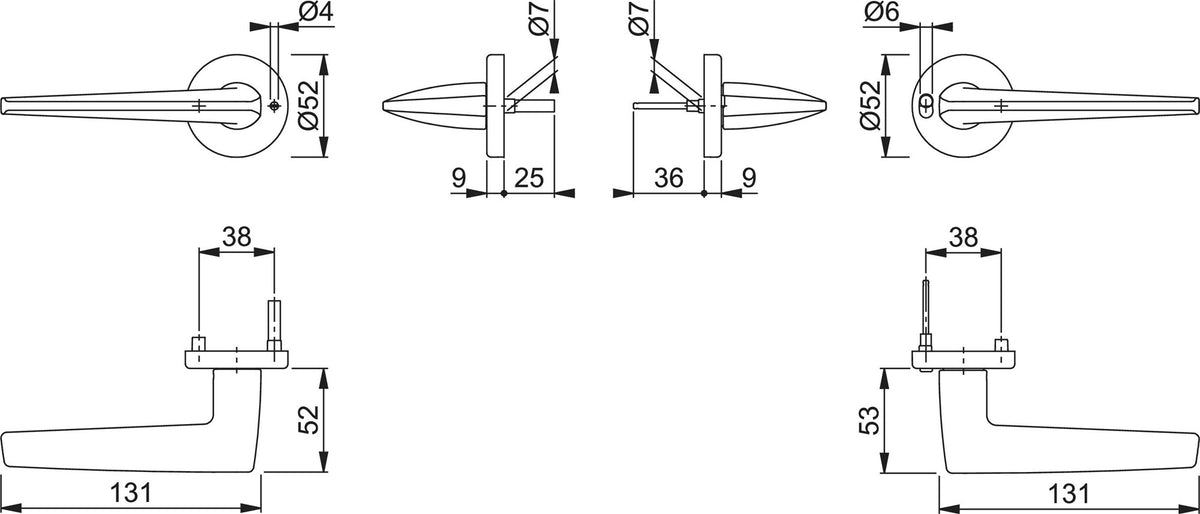 HOPPE Drückergarnitur Macau M1646/42VR – Rundes Rosetten-Design, MiniLock-Verriegelung, DIN EN 1906, satiniert verchromt