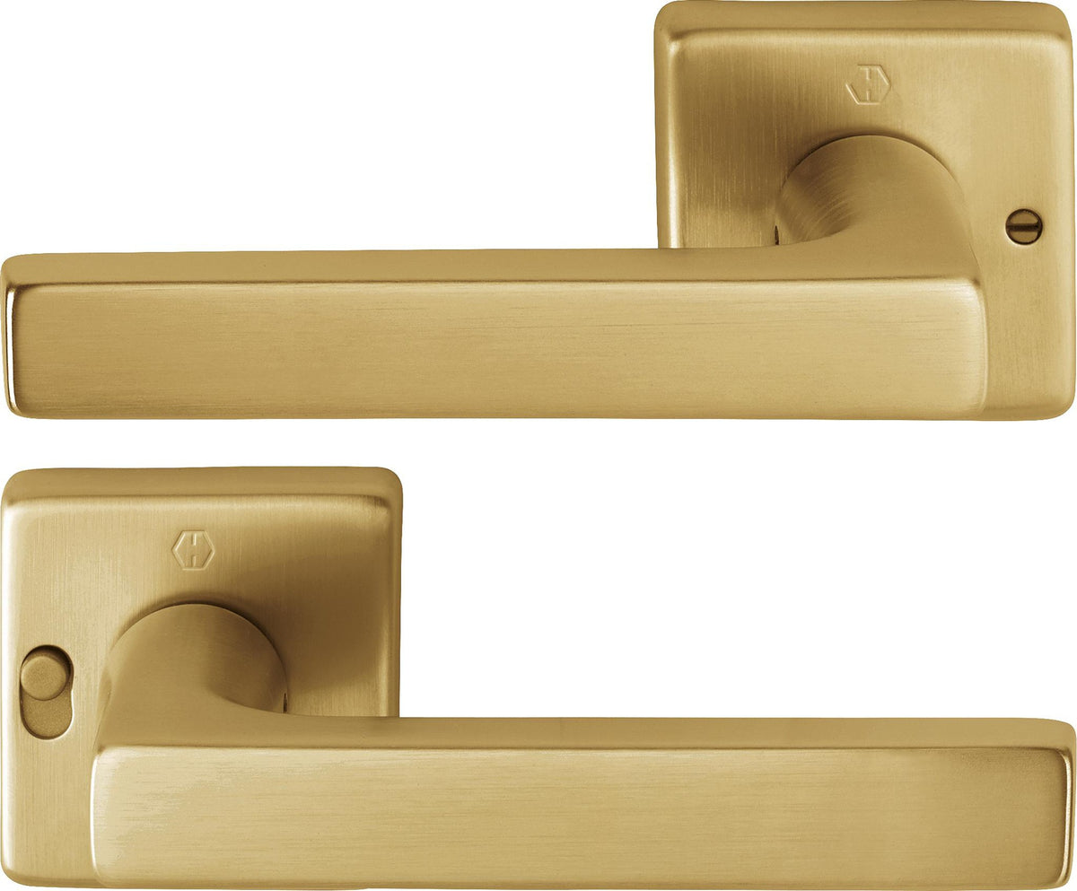 HOPPE Drückergarnitur Dallas M1643/52VR – Quadratische Rosette, MiniLock, DIN rechts, Resista