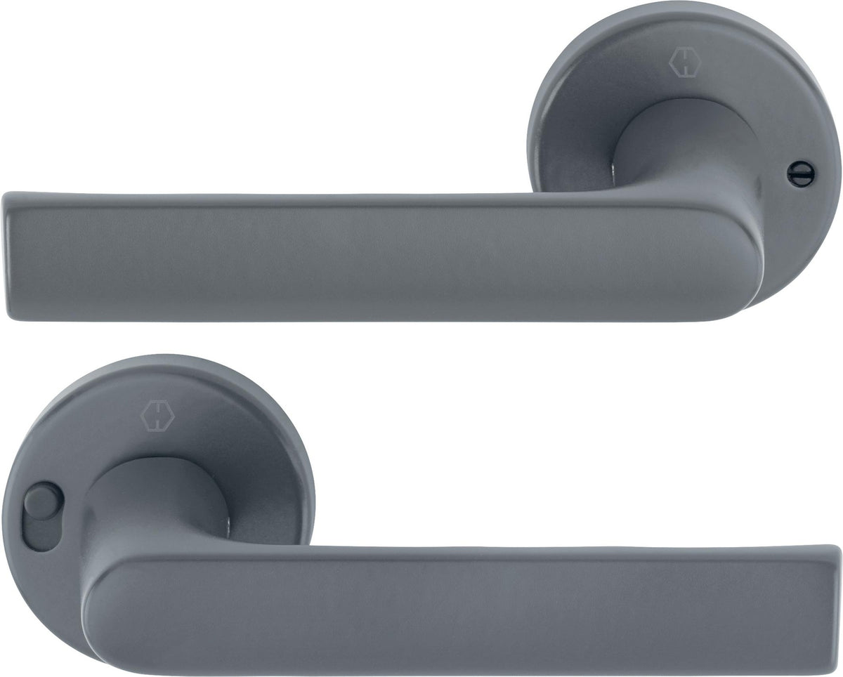 HOPPE Drückergarnitur Hamburg 1700/42VR Aluminium F1 rund mit MiniLock Verriegelung