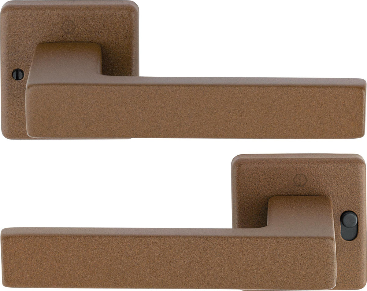 HOPPE Drückergarnitur Austin 1769/52VR – Quadratische Rosette, Aluminium F1, DIN rechts, mit MiniLock