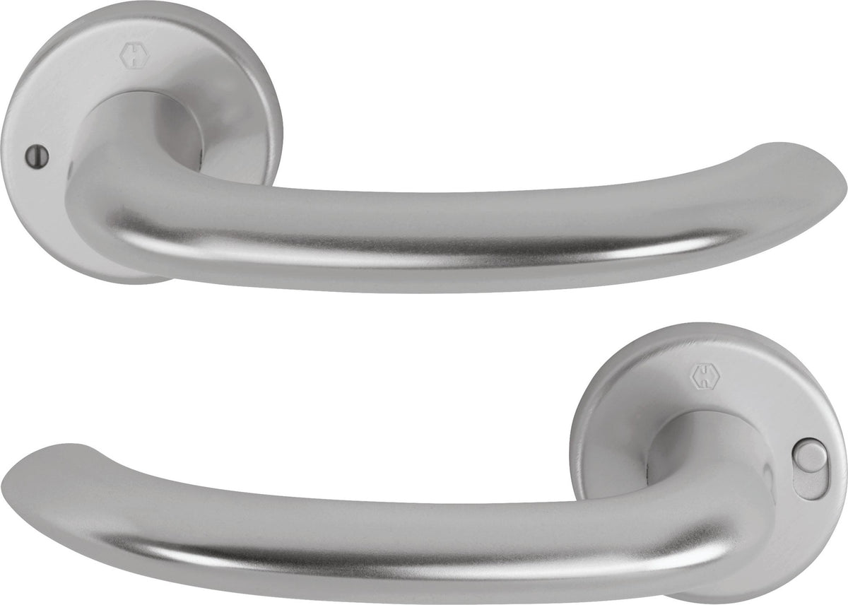 HOPPE Drückergarnitur Marseille 1138/42VR Aluminium F1 rund DIN rechts mit MiniLock