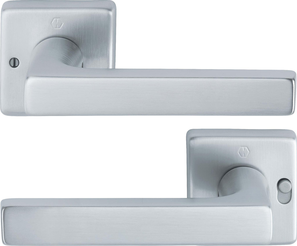 HOPPE Drückergarnitur Dallas M1643/52VR – Quadratische Rosette, MiniLock, DIN rechts, Resista