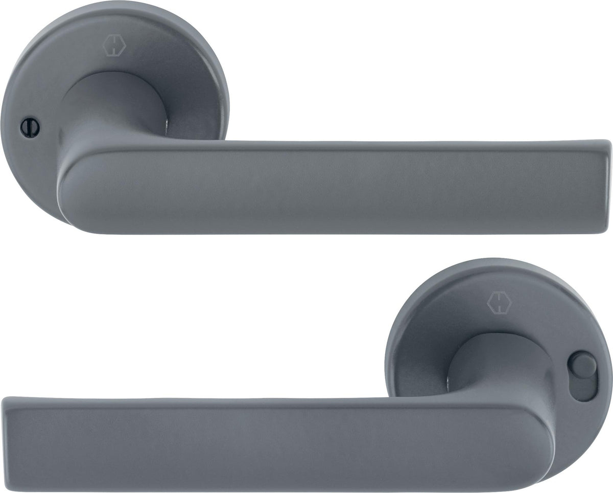 HOPPE Drückergarnitur Hamburg 1700/42VR Aluminium F1 rund mit MiniLock Verriegelung