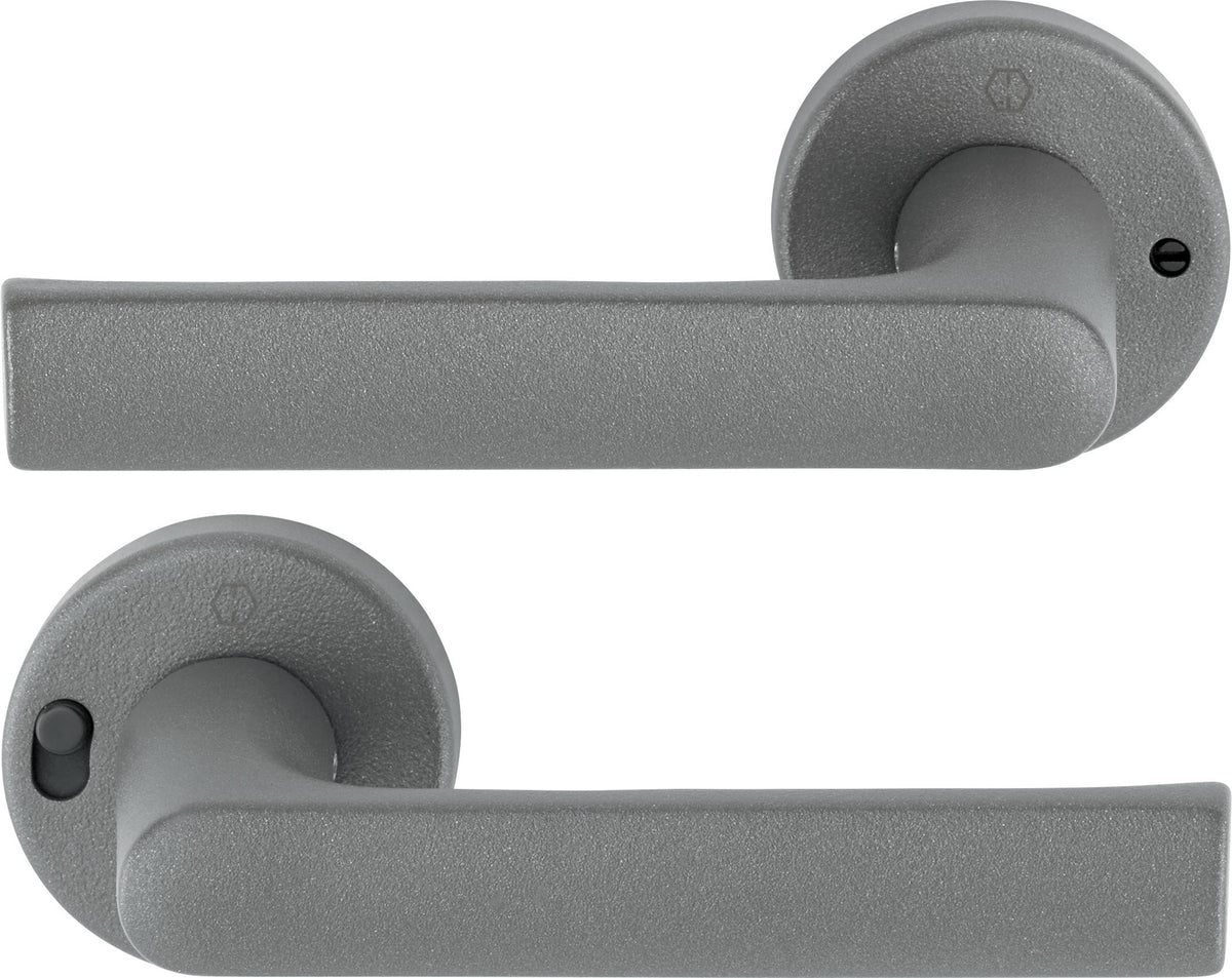 HOPPE Drückergarnitur Hamburg 1700/42VR Aluminium F1 rund mit MiniLock Verriegelung