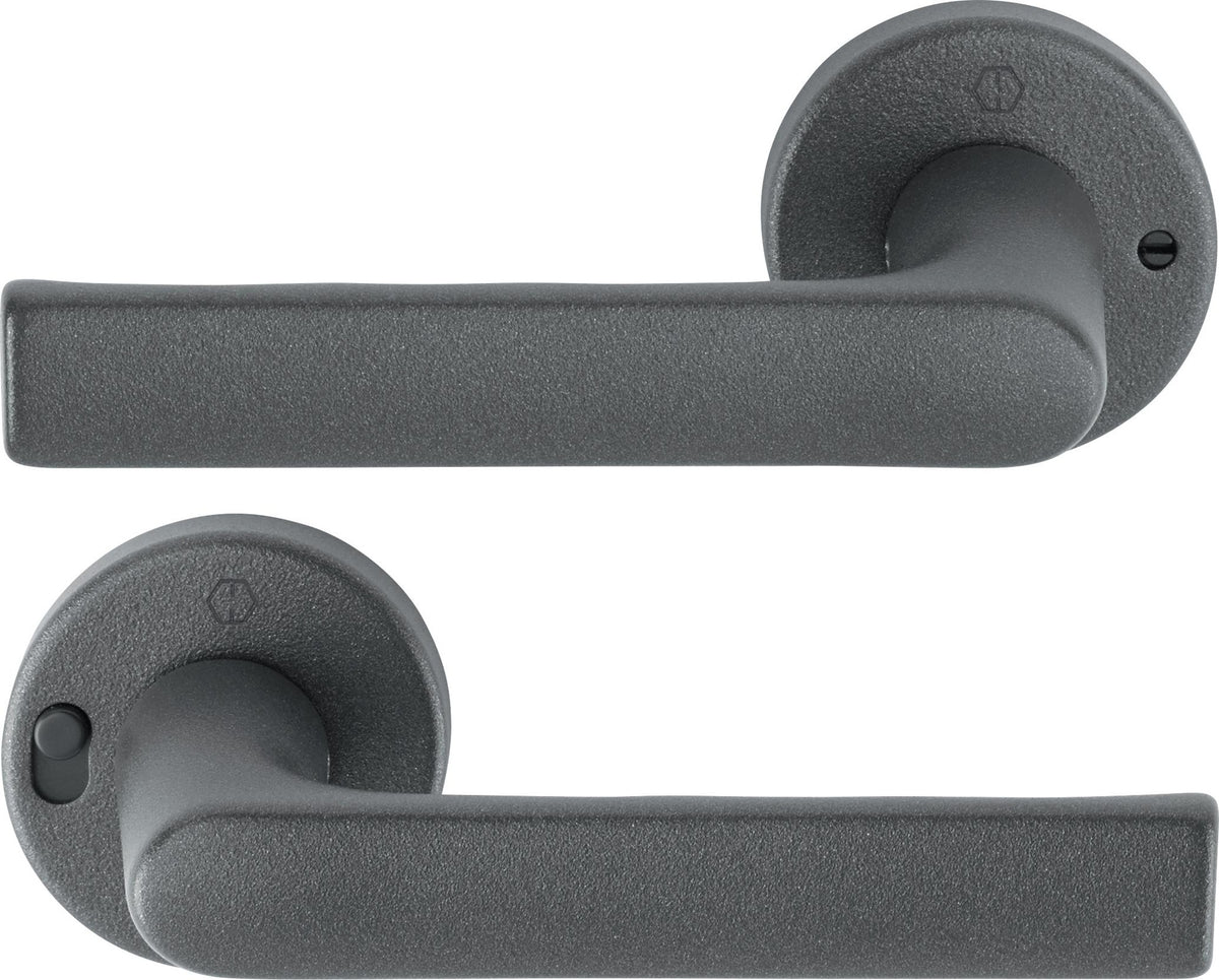 HOPPE Drückergarnitur Hamburg 1700/42VR Aluminium F1 rund mit MiniLock Verriegelung