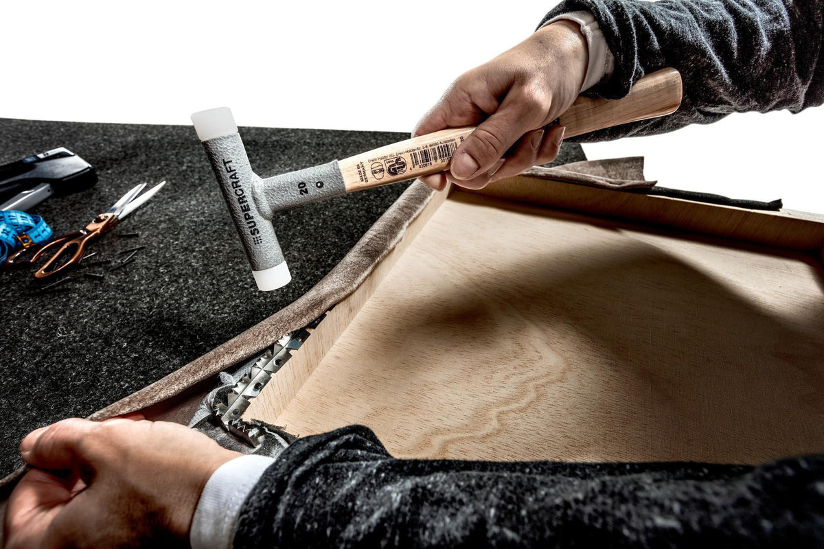 HALDER Schonhammer SUPERCRAFT Hickory 300 mm rückschlagfrei mit Nylon-Schlagköpfen