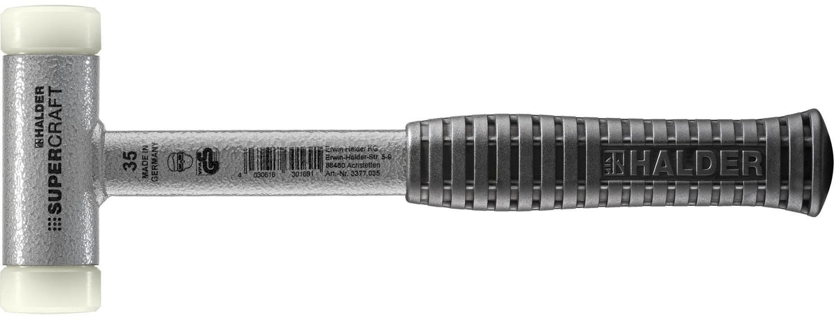 HALDER Schonhammer SUPERCRAFT, 335 mm, rückschlagfrei, harter Nylonkopf, Stahlrohrstiel