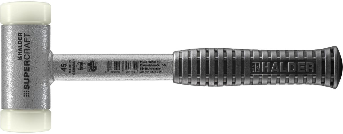 HALDER Schonhammer SUPERCRAFT, 335 mm, rückschlagfrei, harter Nylonkopf, Stahlrohrstiel
