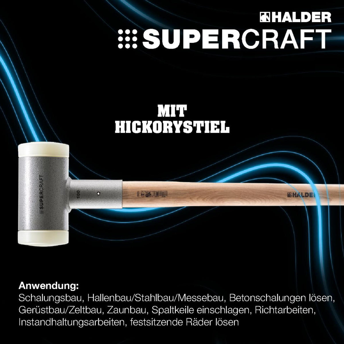 HALDER Vorschlaghammer SUPERCRAFT 80 mm rückschlagfrei mit Hickorystiel