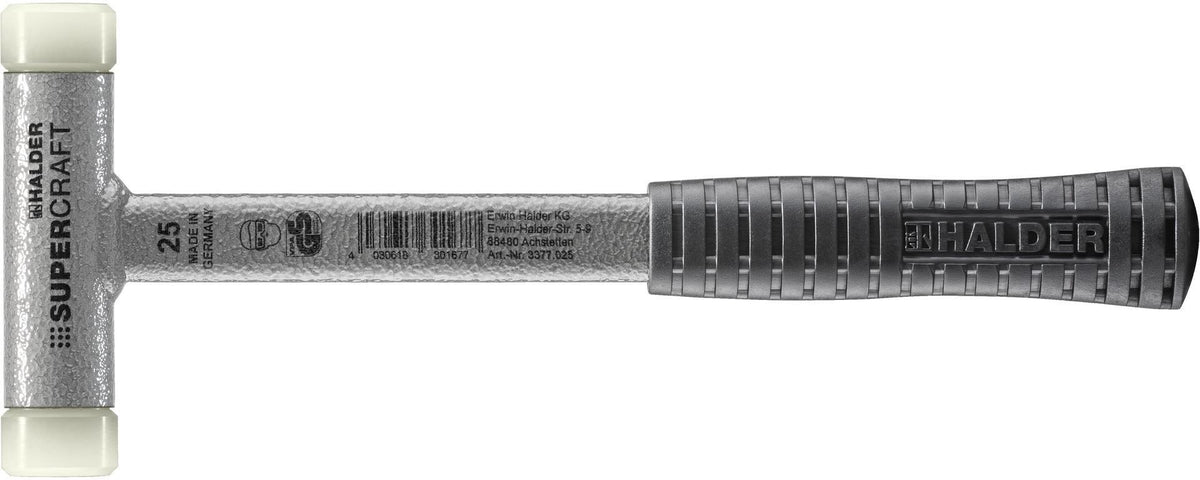 HALDER Schonhammer SUPERCRAFT, 335 mm, rückschlagfrei, harter Nylonkopf, Stahlrohrstiel