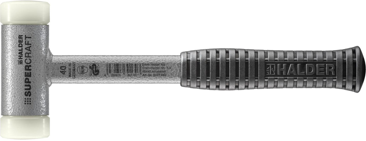 HALDER Schonhammer SUPERCRAFT, 335 mm, rückschlagfrei, harter Nylonkopf, Stahlrohrstiel