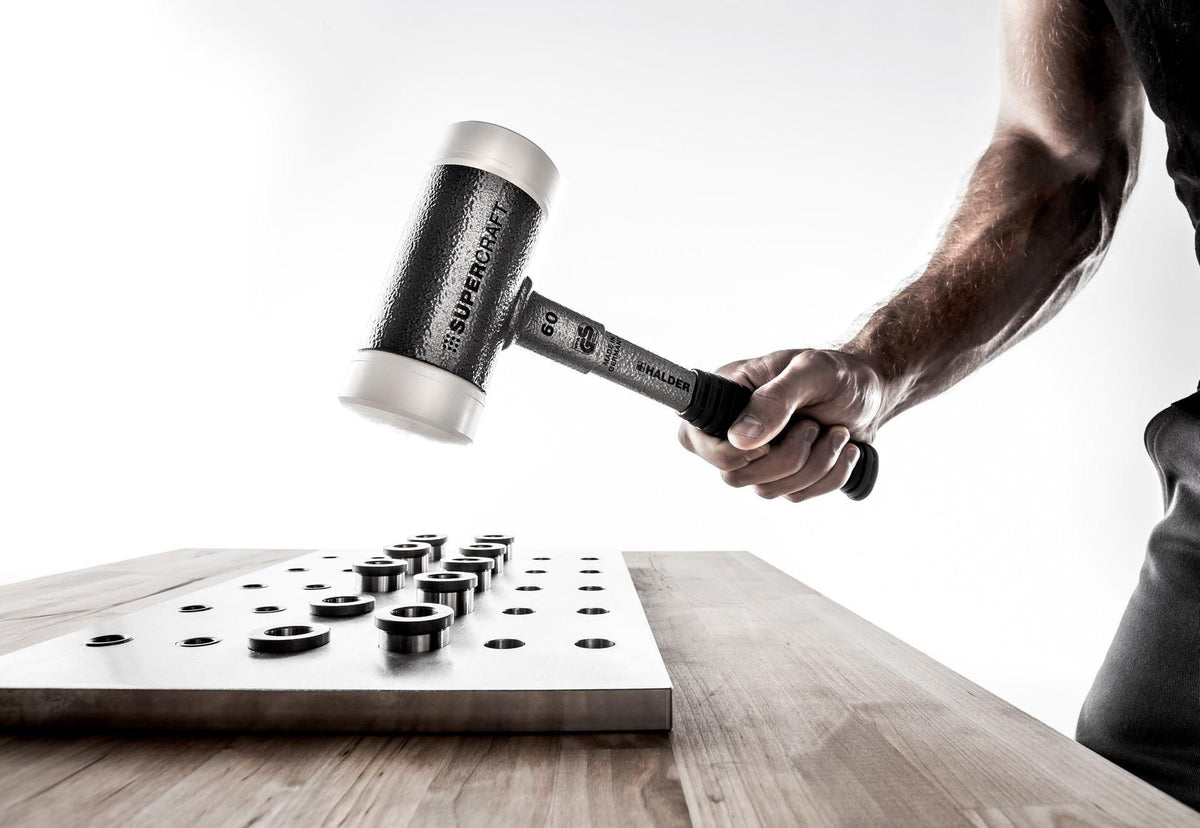 HALDER Schonhammer SUPERCRAFT, 335 mm, rückschlagfrei, harter Nylonkopf, Stahlrohrstiel