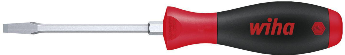 Wiha Schlitzschraubendreher SoftFinish® 5,5 mm – Sechskantklinge mit Schlüsselhilfe