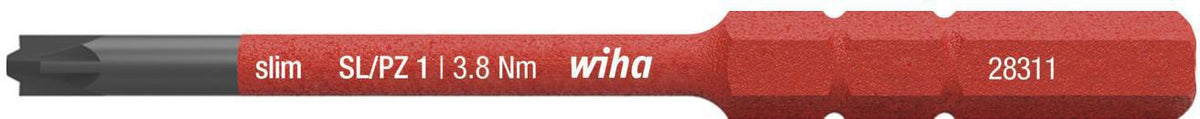 WIHA SlimBit electric VDE-Wechselklinge Schlitz 2,5 x 75 mm – Isoliert für Drehmomentgriffe