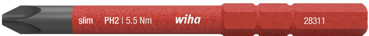 WIHA SlimBit electric VDE-Wechselklinge Schlitz 2,5 x 75 mm – Isoliert für Drehmomentgriffe