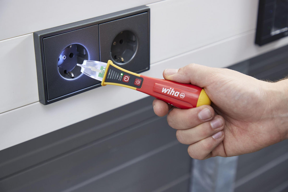 WIHA Spannungsprüfer SB 255-13 12-1000 V AC einpolig mit LED-Taschenlampe