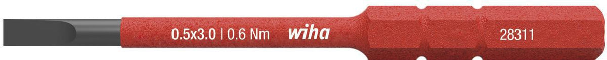 WIHA SlimBit electric VDE-Wechselklinge Schlitz 2,5 x 75 mm – Isoliert für Drehmomentgriffe
