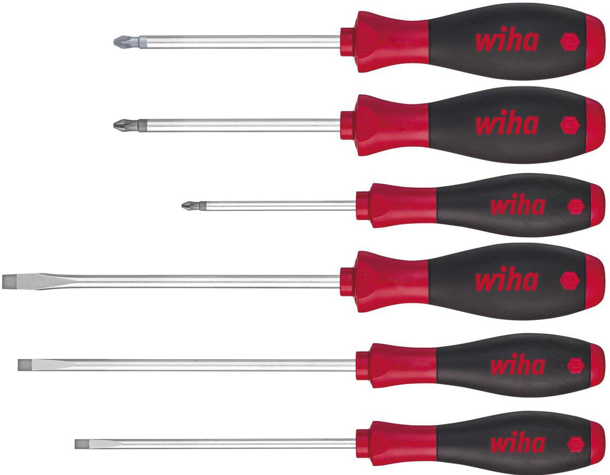 Wiha Schraubendrehersatz 302 HK6 01 6-teilig Schlitz/PH/PZD mit SoftFinish Mehrkomponentengriff