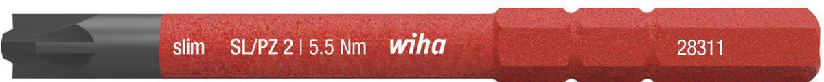 WIHA SlimBit electric VDE-Wechselklinge Schlitz 2,5 x 75 mm – Isoliert für Drehmomentgriffe