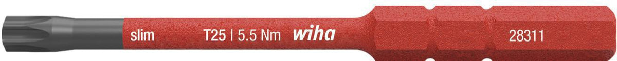WIHA SlimBit electric VDE-Wechselklinge Schlitz 2,5 x 75 mm – Isoliert für Drehmomentgriffe