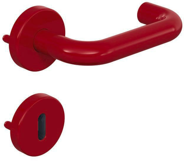HEWI Rosettengarnitur 111R02.130 U-Form, DIN L/R, R-Technik, rubinrot, Kunststoff