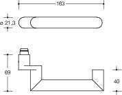 HEWI Profiltürgarnitur 162XAH03.647 Edelstahl PZ-PZ Wechselgarnitur für Türstärke 38,1-48 mm