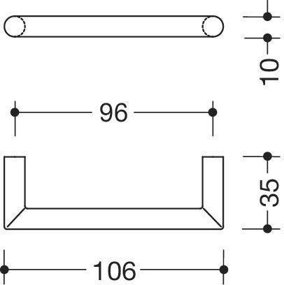 HEWI Möbelgriff 562.10B96 PA 90 – Tiefschwarzer Gehrungsgriff aus Polyamid, 96 mm Befestigungsabstand