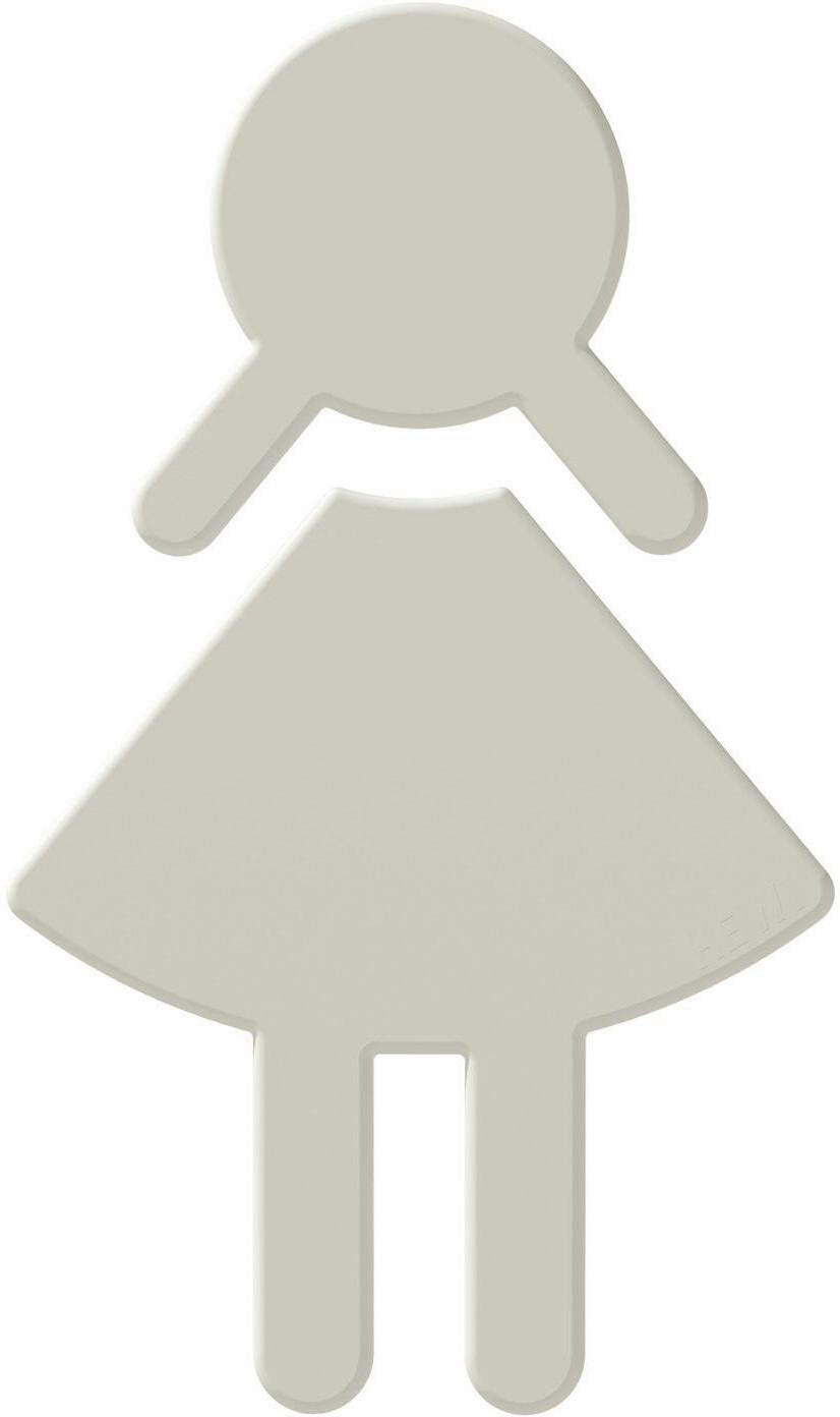 HEWI Symbol Frau 801.91.020 – Selbstklebendes Polyamid-Symbol in Rubinrot, 150 x 87 x 3 mm