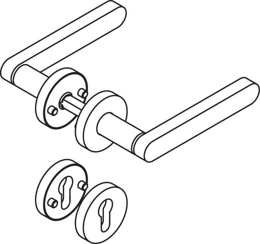 HEWI Rosettengarnitur 270XAH01.130 Edelstahl PZ DIN L/R für Zimmertüren