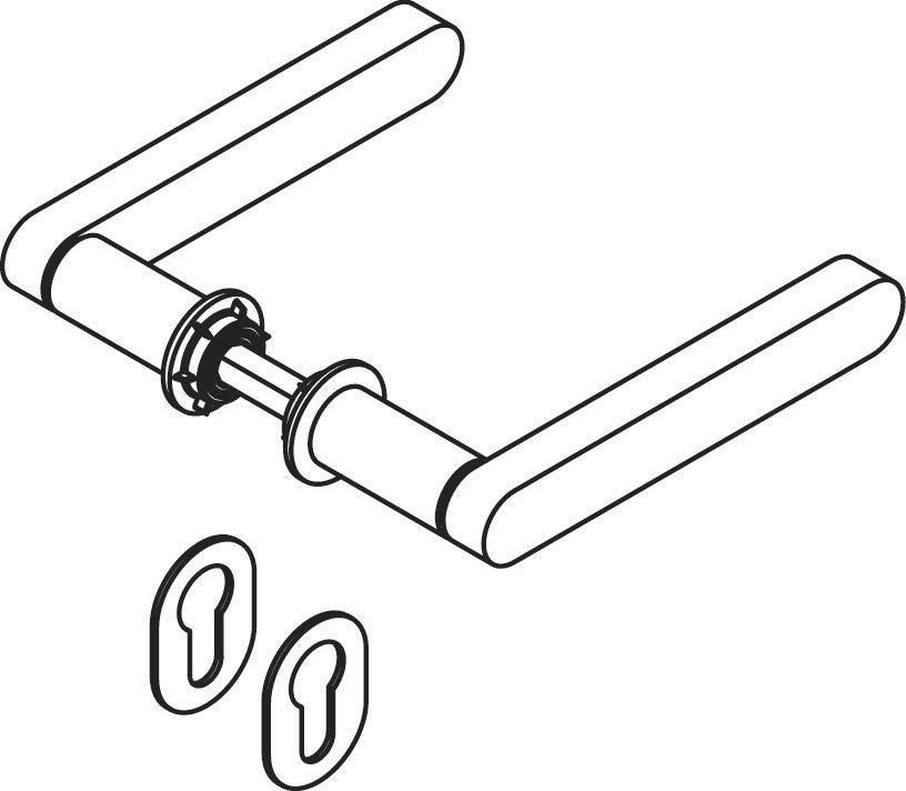 HEWI Zimmergarnitur 270XAM01.130 Edelstahl PZ-PZ Rosette Drückergarnitur