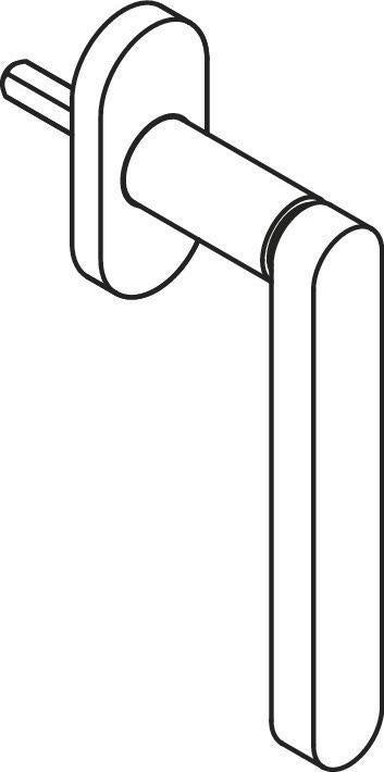 HEWI Fenstergriff 270XAFG.1 Edelstahl matt geschliffen mit 7 mm Vierkant und 30 mm Stiftvorstand