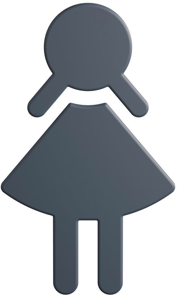 HEWI Symbol Frau 801.91.020 – Selbstklebendes Polyamid-Symbol in Rubinrot, 150 x 87 x 3 mm