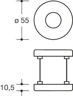 HEWI Drückerrosetten-Paar 305.23PBR 90 – Tiefschwarz matt, 55 mm, R-Technik