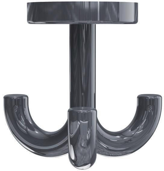 HEWI Dreifachhaken 477.90.050 – Drehbarer Mantelhaken, Polyamid, Stahlblau, Ø 50 mm