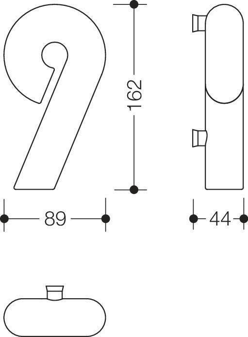 HEWI Hausnummer Ziffer 0 Spezial-Polyamid 99 reinweiß 165 mm Ø 33 mm