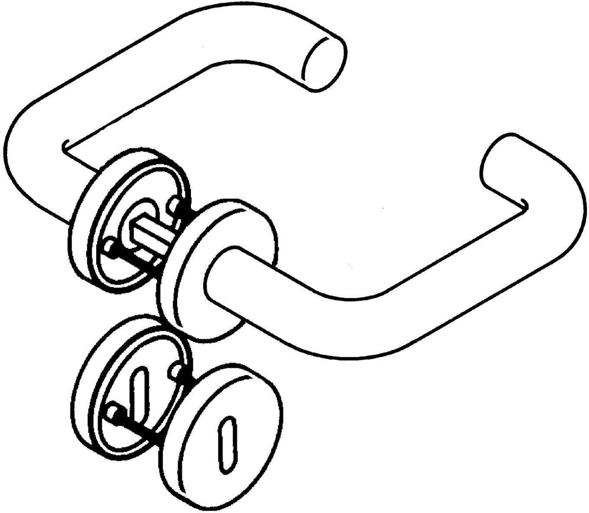 HEWI Feuerschutzgarnitur 111XAH11.130 Edelstahl PZ DIN L/R für Türstärke 38,1-48,0 mm