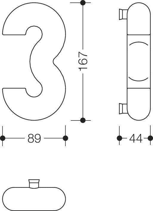 HEWI Hausnummer Ziffer 0 Spezial-Polyamid 99 reinweiß 165 mm Ø 33 mm