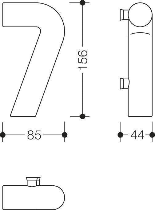 HEWI Hausnummer Ziffer 0 Spezial-Polyamid 99 reinweiß 165 mm Ø 33 mm