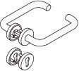 HEWI Zimmergarnitur 111XAH01.230 Edelstahl matt BB Buntbart DIN EN 179