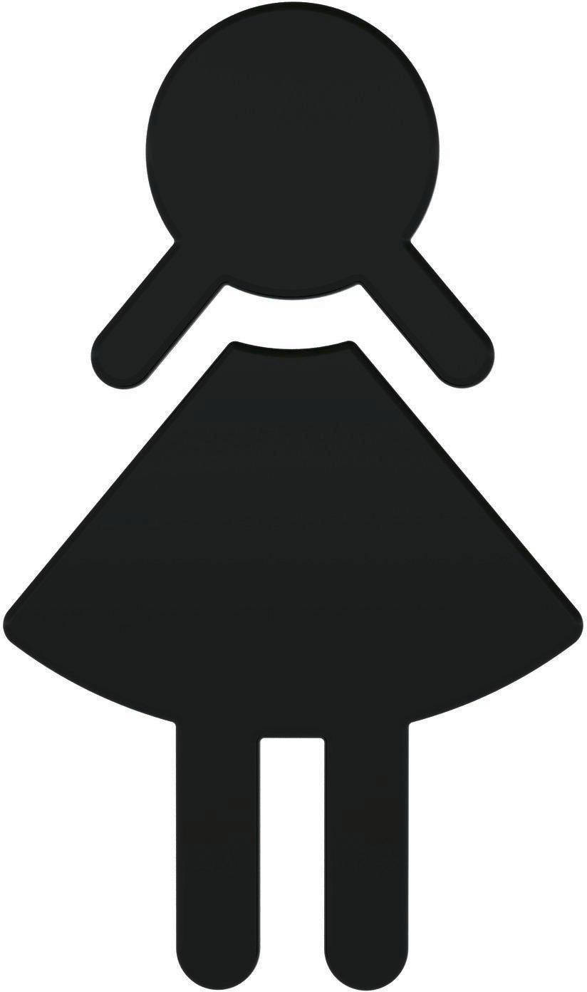 HEWI Symbol Frau 801.91.020 – Selbstklebendes Polyamid-Symbol in Rubinrot, 150 x 87 x 3 mm