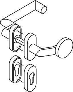 HEWI Profiltürgarnitur 162XAH03.647 Edelstahl PZ-PZ Wechselgarnitur für Türstärke 38,1-48 mm