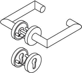 HEWI Zimmergarnitur 162PBR01.530 PA 90m BB DIN L/R – Drückergarnitur in R-Technik