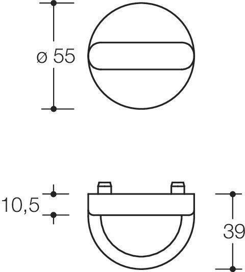 HEWI Schlüsselrosetten-Paar 306.23PB 90 – Rund, PZ, 55 mm, tiefschwarz matt, für Türstärke 38,1–48 mm