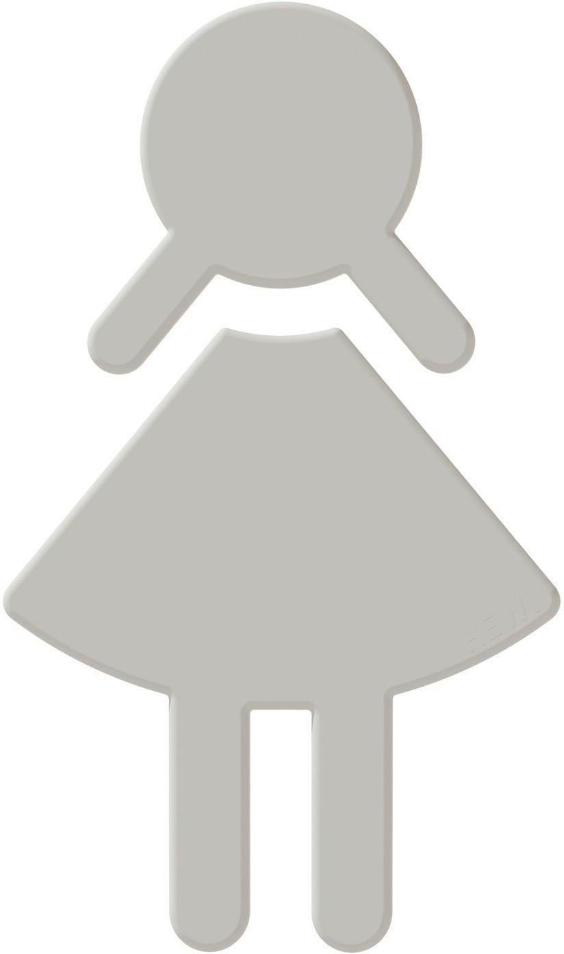 HEWI Symbol Frau 801.91.020 – Selbstklebendes Polyamid-Symbol in Rubinrot, 150 x 87 x 3 mm