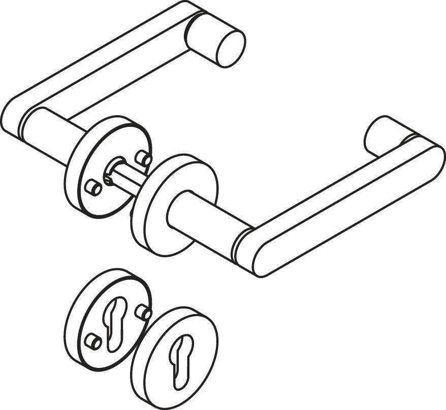 HEWI Rosettengarnitur 270XAH01.130 Edelstahl PZ DIN L/R für Zimmertüren