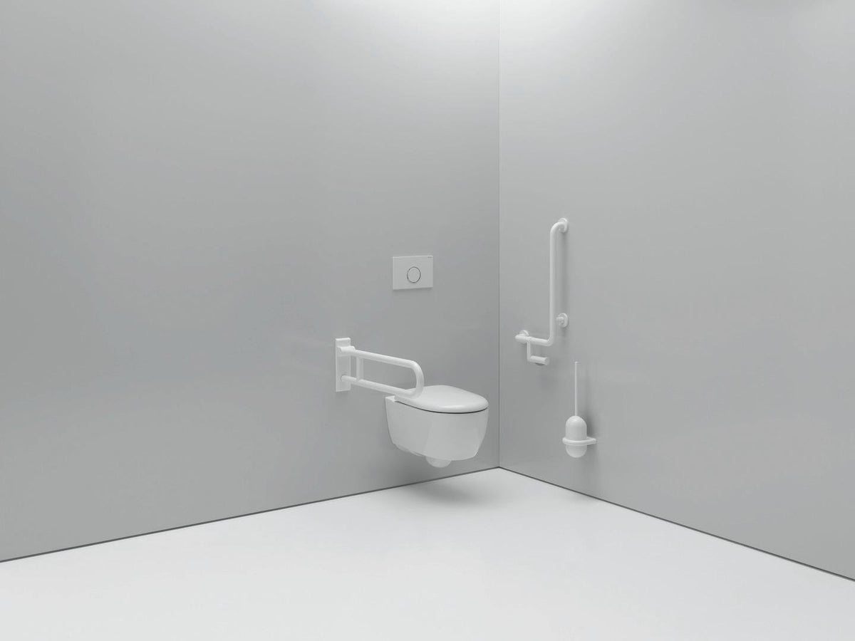 HEWI Winkelgriff Serie 801, 300 x 600 mm, koralle – Barrierefreier Haltegriff mit Polyamid-Oberfläche