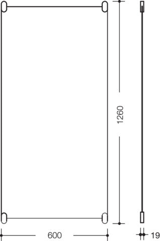 HEWI Wandspiegel Serie 801 senfgelb – 600 x 1200 mm Kristallglas mit Spiegelhaltern