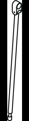 HEWI Bodenstütze Serie 801 für Stützklappgriffe, 527 mm, Edelstahl, Senfgelb