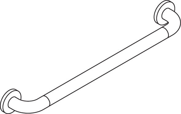 HEWI Badetuchhalter Serie 477, 600 mm, senfgelb – Wandmontage mit Rosetten